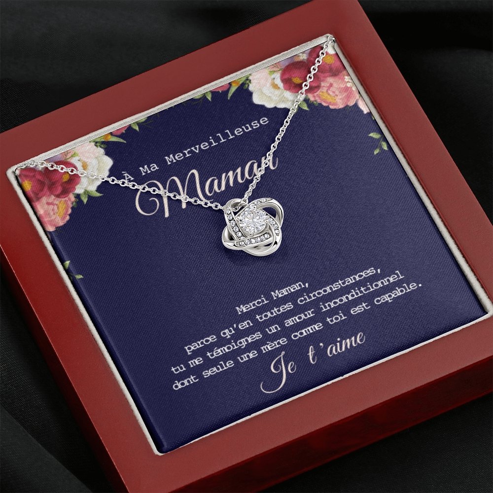 ONEMOM • Collier Déclaration Maman Noeud d'Amour - Lehnaa