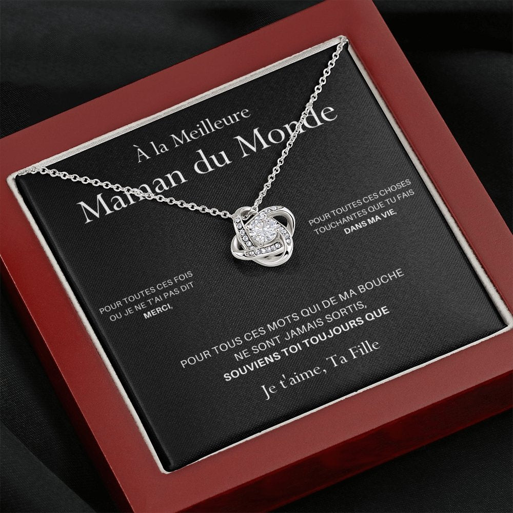 ONEMOM • Collier Déclaration Maman Noeud d'Amour - Lehnaa