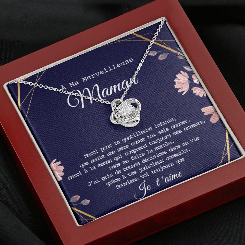 ONEMOM • Collier Déclaration Maman Noeud d'Amour - Lehnaa