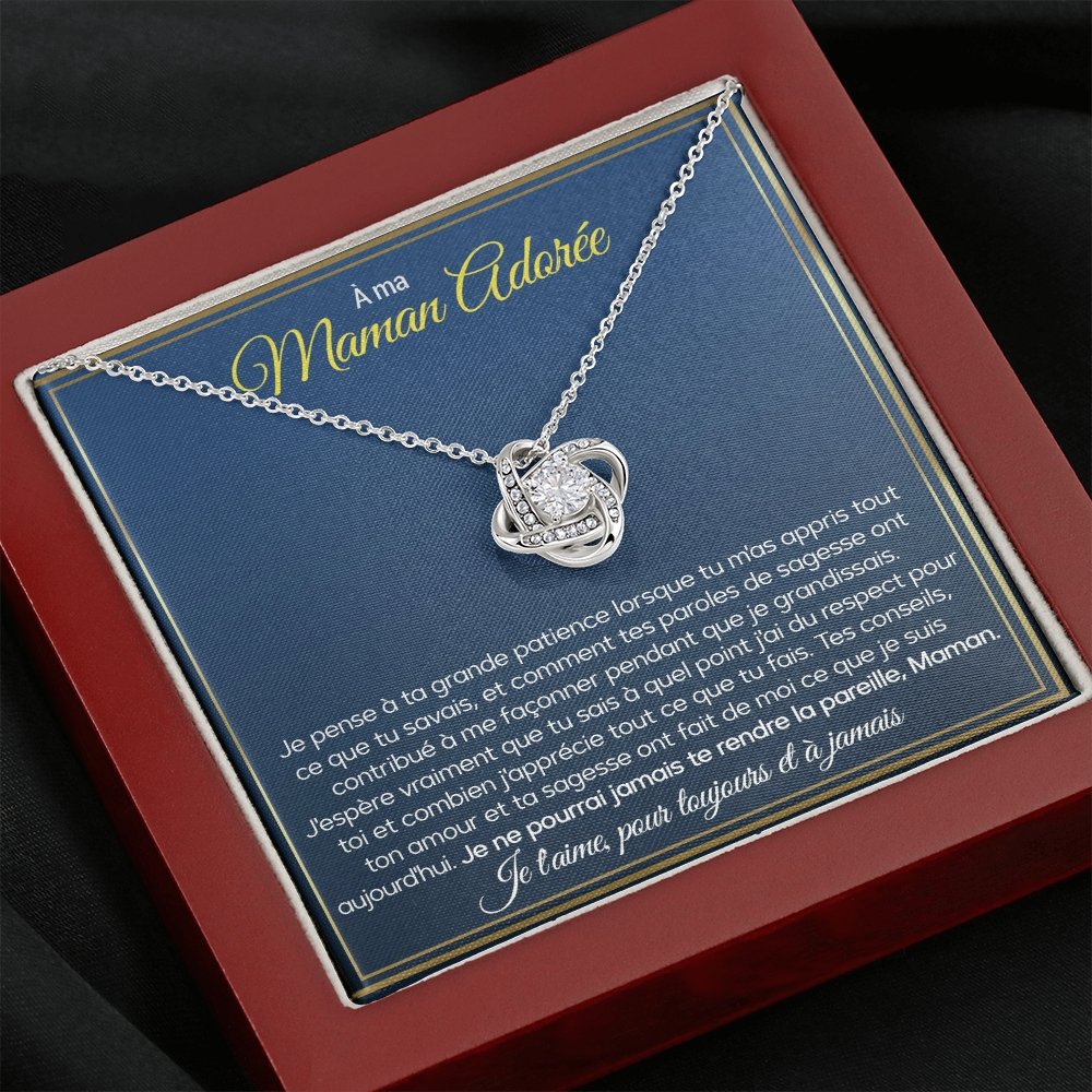 ONEMOM • Collier Déclaration Maman Noeud d'Amour - Lehnaa