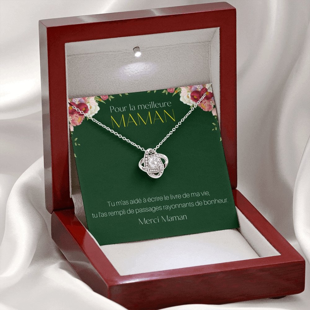 ONEMOM • Collier Déclaration Maman Noeud d'Amour - Lehnaa