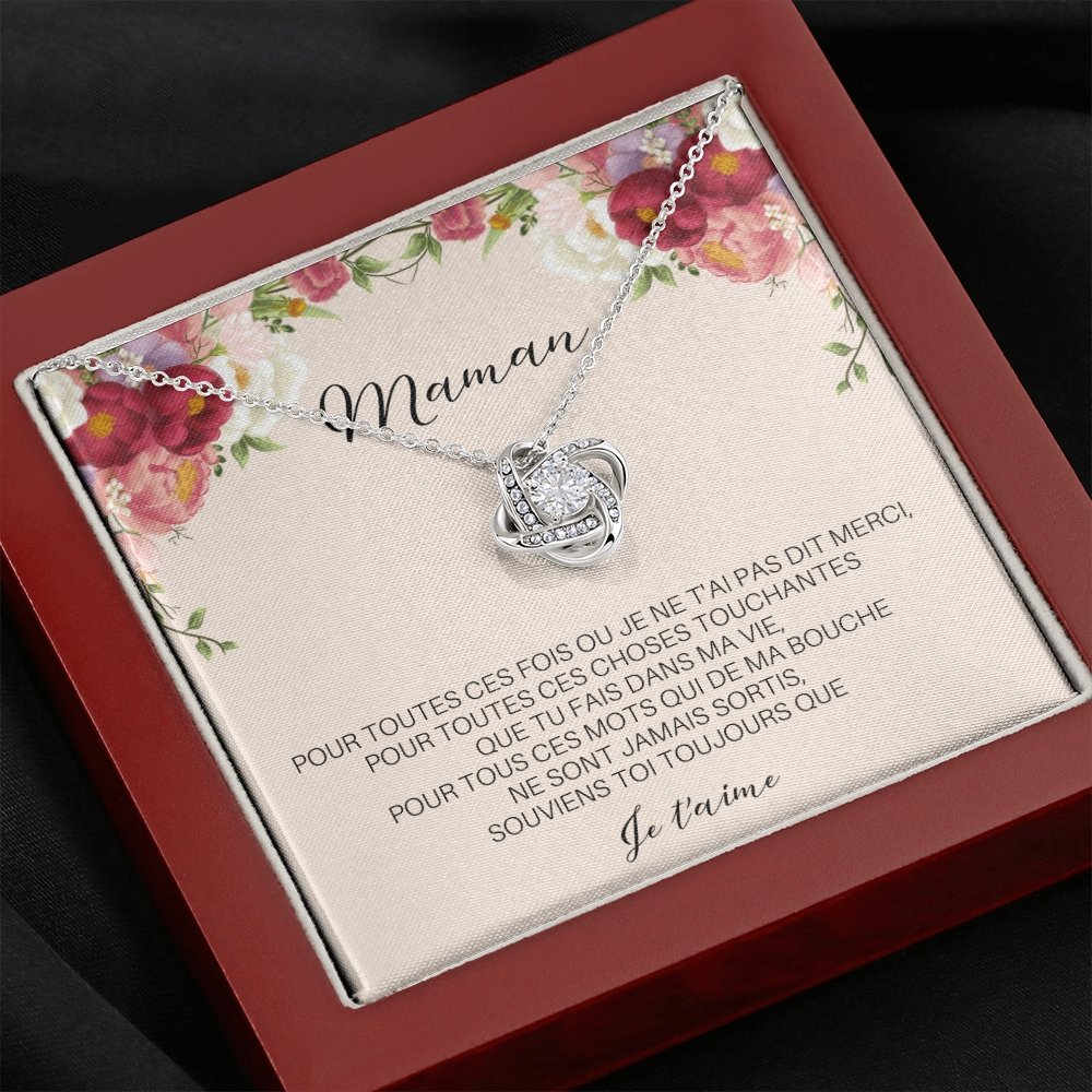 ONEMOM • Collier Déclaration Maman Noeud d'Amour - Lehnaa