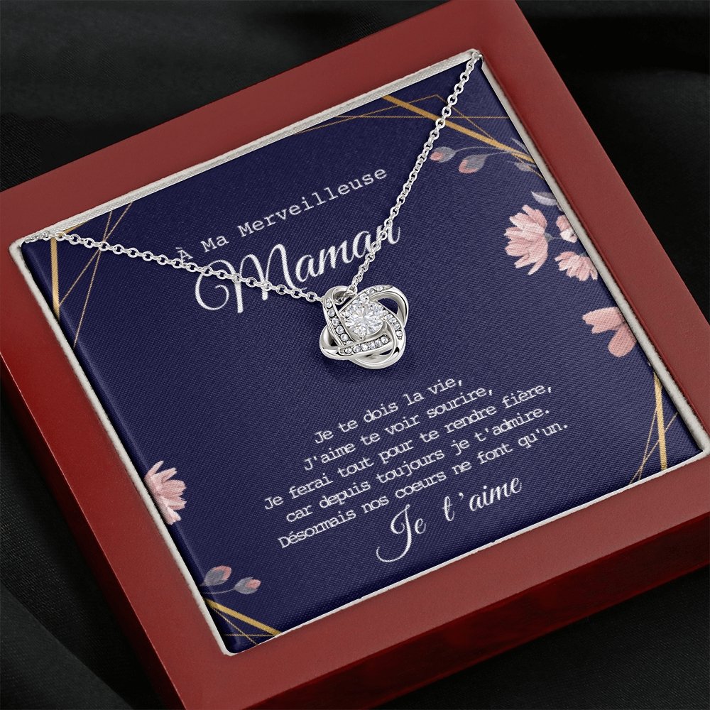 ONEMOM • Collier Déclaration Maman Noeud d'Amour - Lehnaa