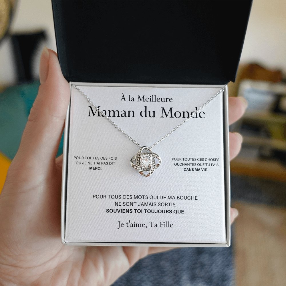 ONEMOM • Collier Déclaration Maman Noeud d'Amour Version Femme - Lehnaa