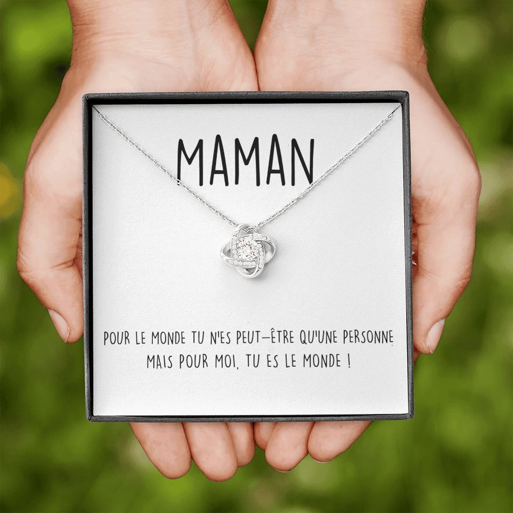 ONEMOM • Collier Déclaration Maman Noeud d'Amour - Lehnaa