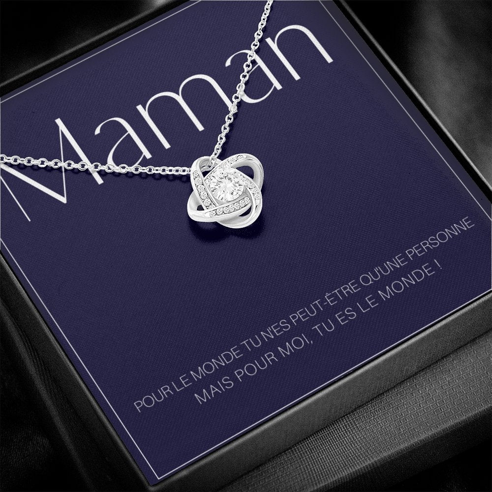 ONEMOM • Collier Déclaration Maman Noeud d'Amour - Lehnaa