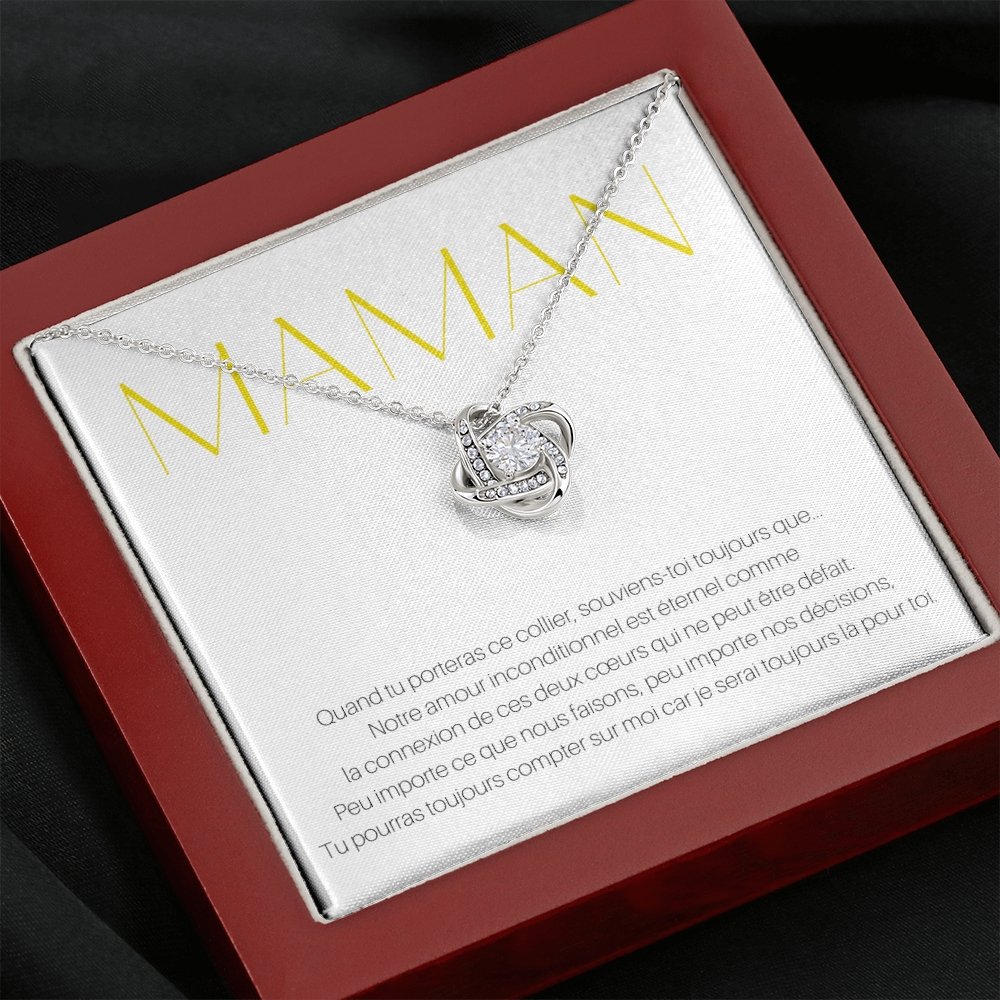 ONEMOM • Collier Déclaration Maman Noeud d'Amour - Lehnaa