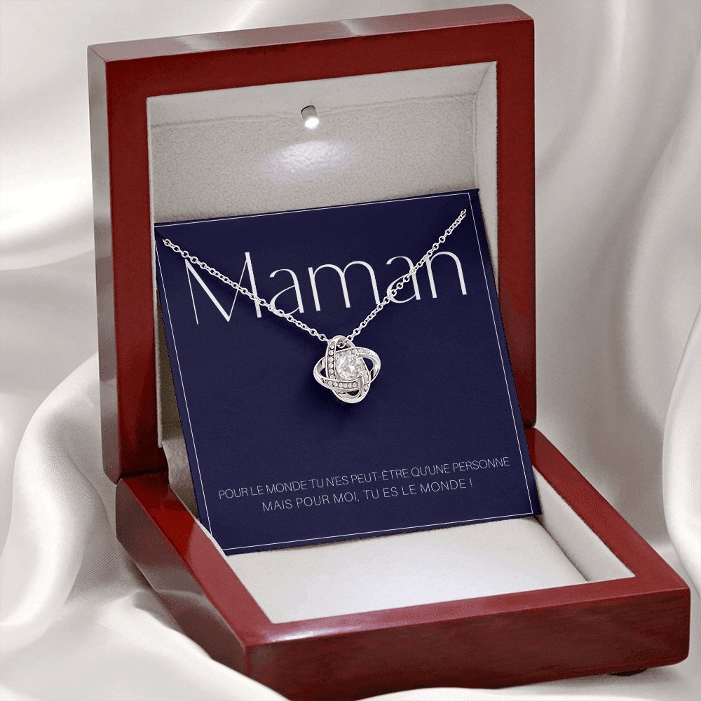 ONEMOM • Collier Déclaration Maman Noeud d'Amour - Lehnaa
