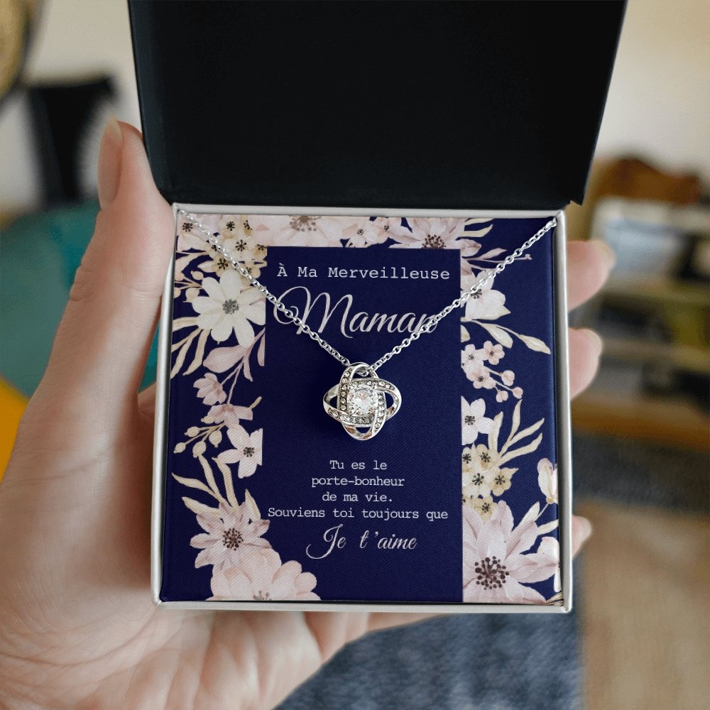 ONEMOM • Collier Déclaration Maman Noeud d'Amour - Lehnaa