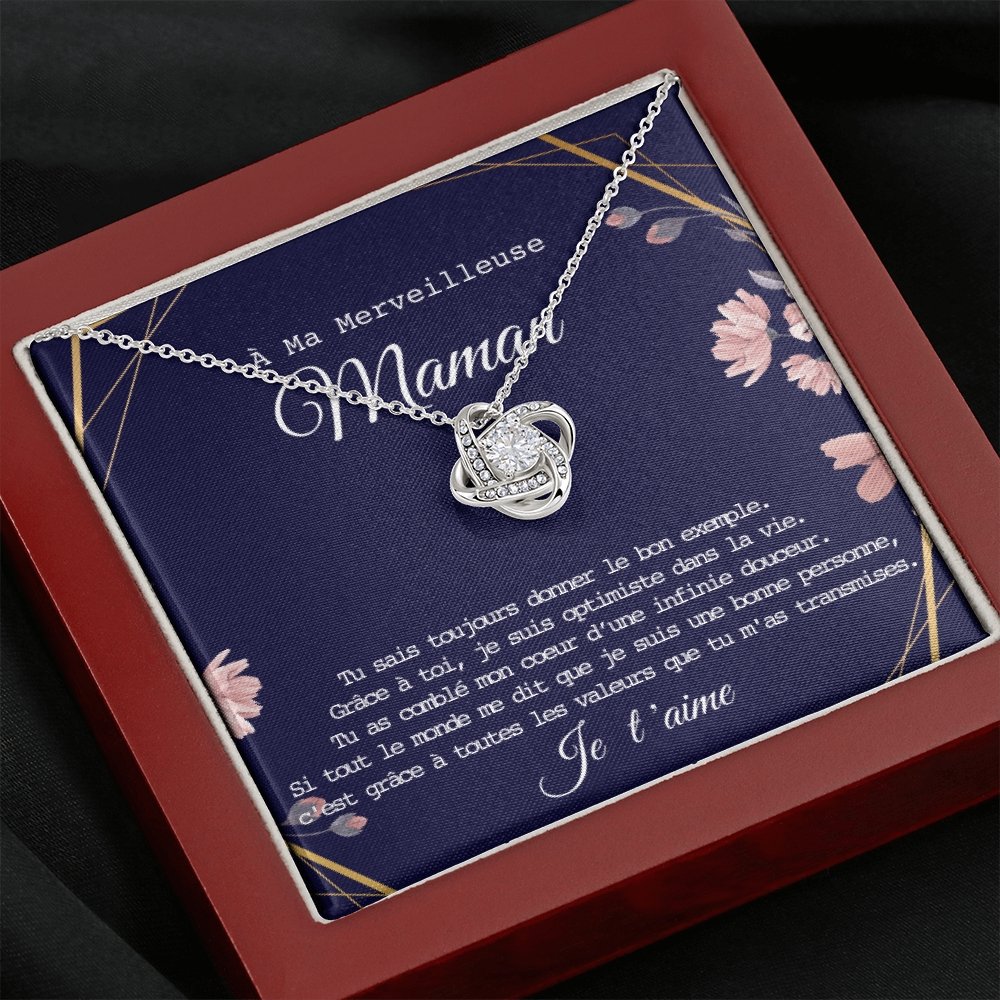 ONEMOM • Collier Déclaration Maman Noeud d'Amour - Lehnaa
