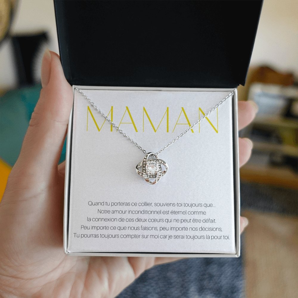 ONEMOM • Collier Déclaration Maman Noeud d'Amour - Lehnaa
