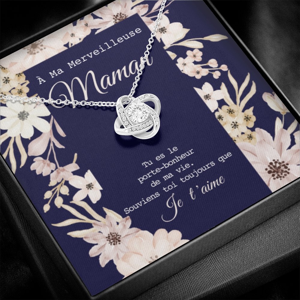 ONEMOM • Collier Déclaration Maman Noeud d'Amour - Lehnaa