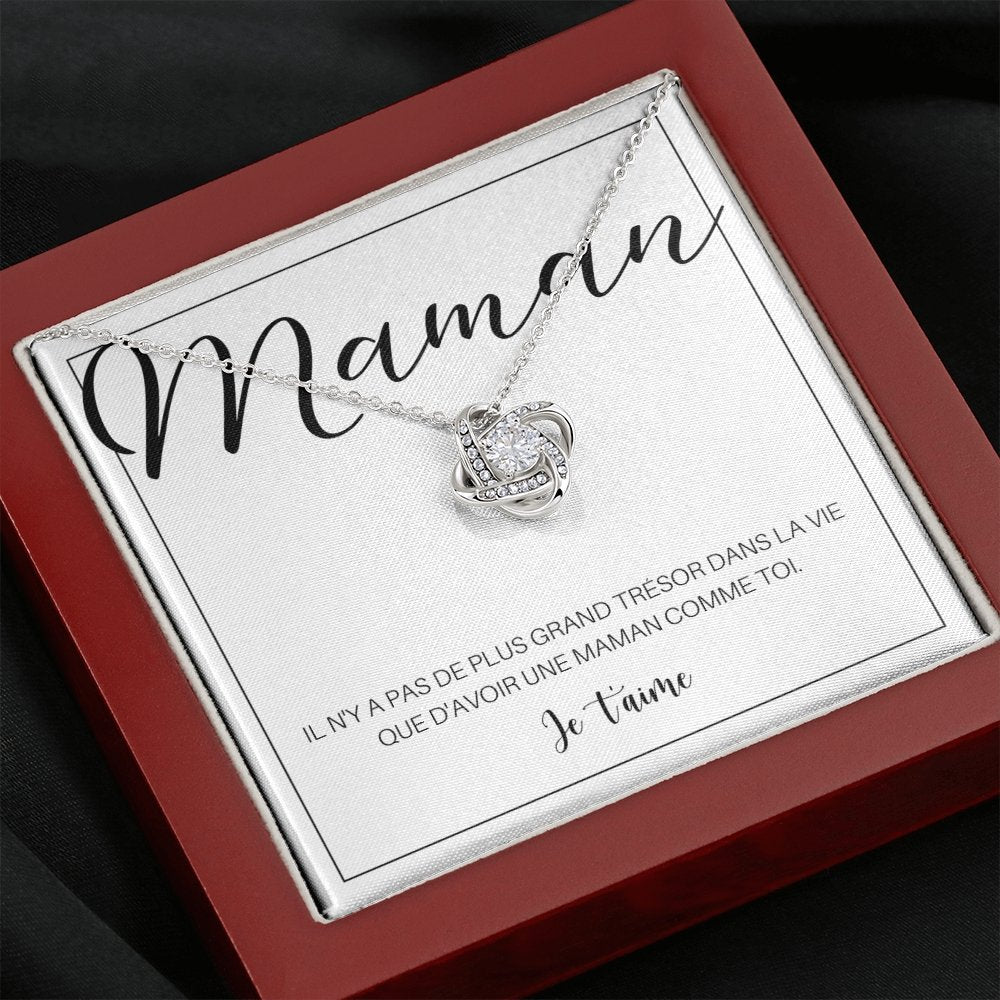 ONEMOM • Collier Déclaration Maman Noeud d'Amour - Lehnaa
