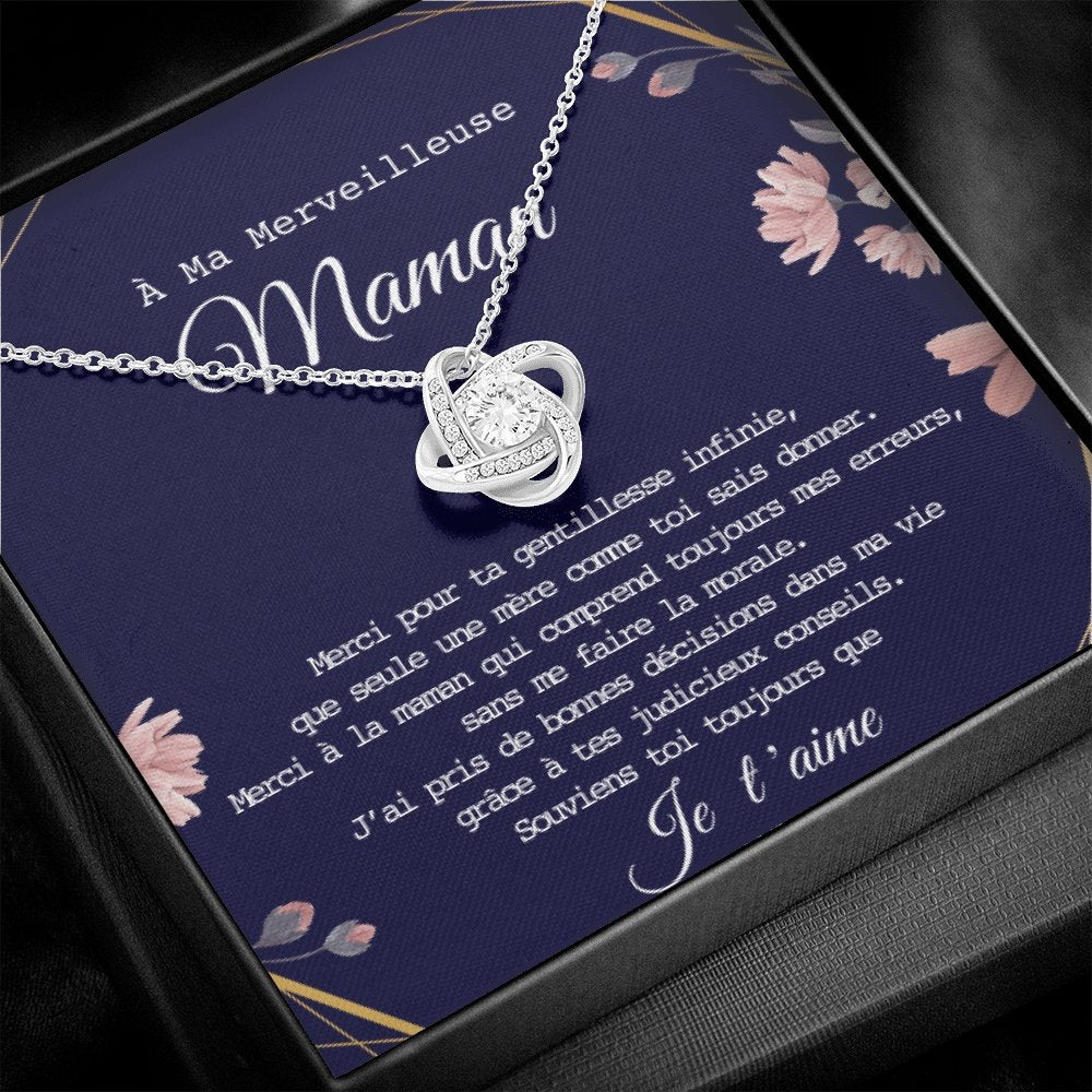 ONEMOM • Collier Déclaration Maman Noeud d'Amour - Lehnaa