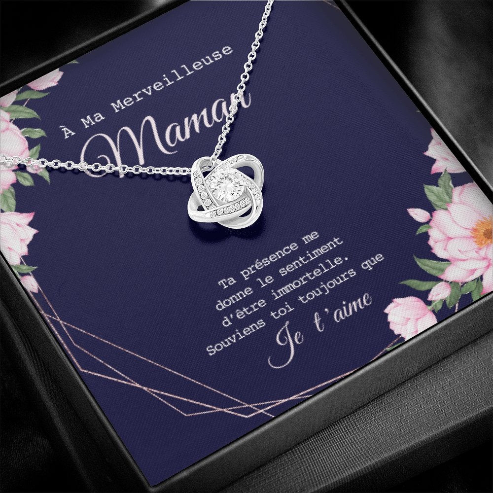 ONEMOM • Collier Déclaration Maman Noeud d'Amour - Lehnaa