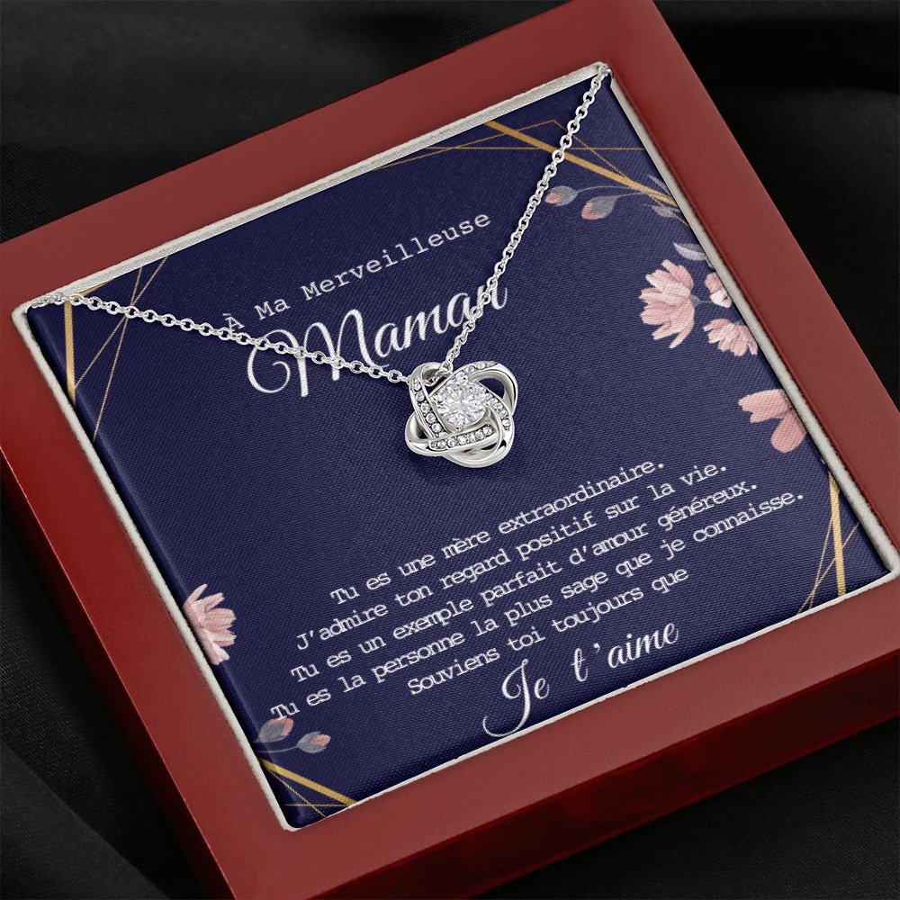 ONEMOM • Collier Déclaration Maman Noeud d'Amour - Lehnaa