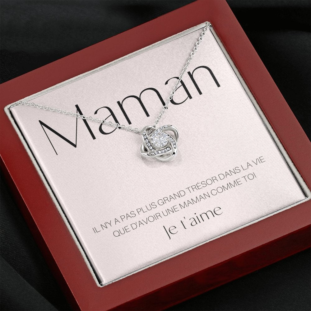 ONEMOM • Collier Déclaration Maman Noeud d'Amour - Lehnaa