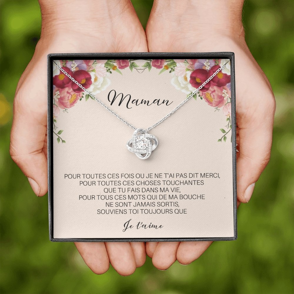 ONEMOM • Collier Déclaration Maman Noeud d'Amour - Lehnaa