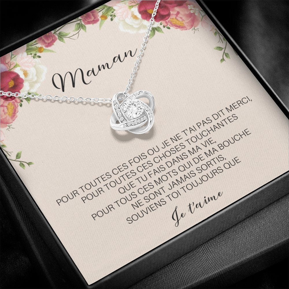 ONEMOM • Collier Déclaration Maman Noeud d'Amour - Lehnaa