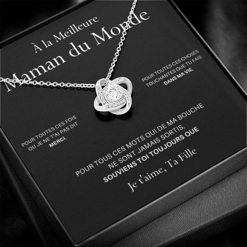 ONEMOM • Collier Déclaration Maman Noeud d'Amour - Lehnaa