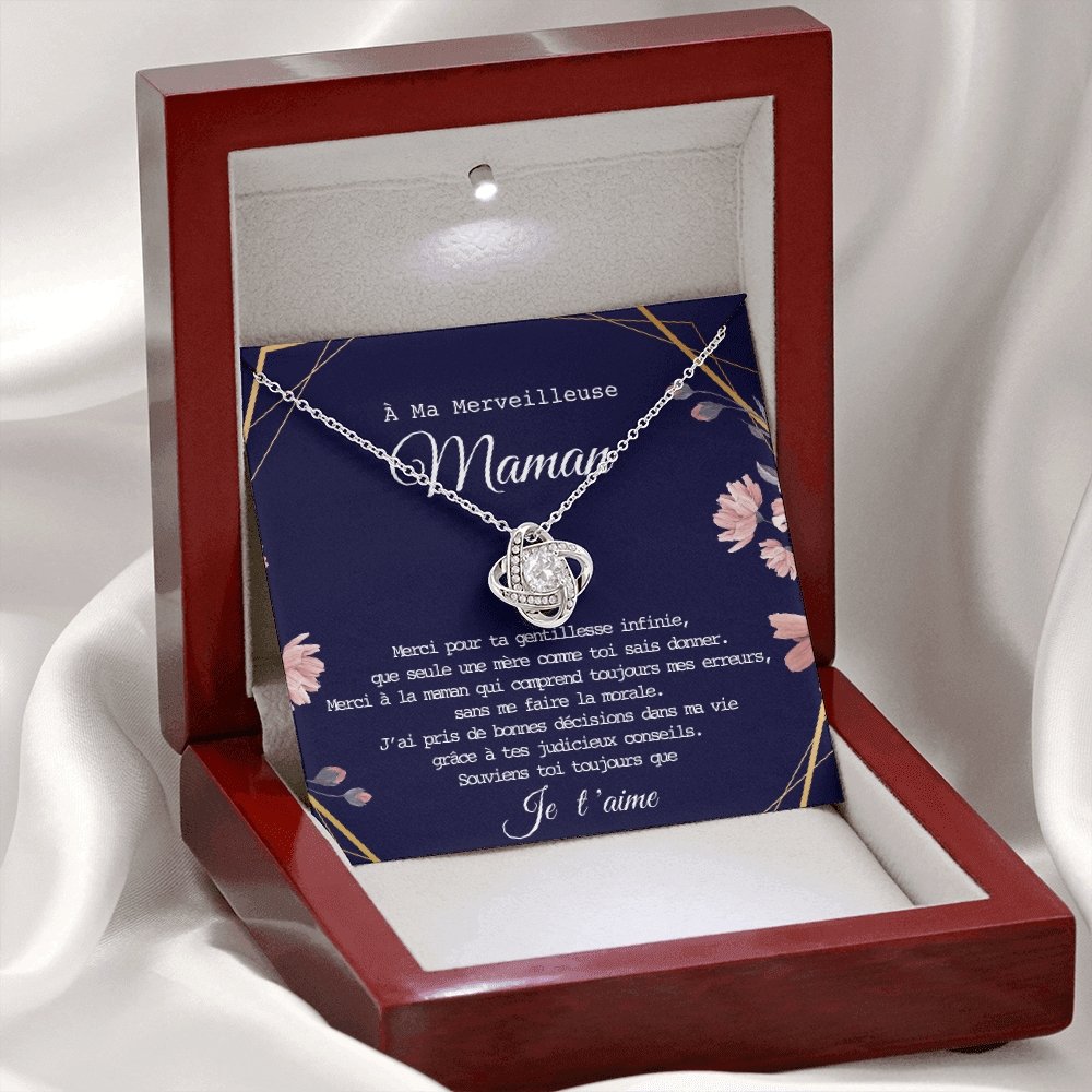 ONEMOM • Collier Déclaration Maman Noeud d'Amour - Lehnaa