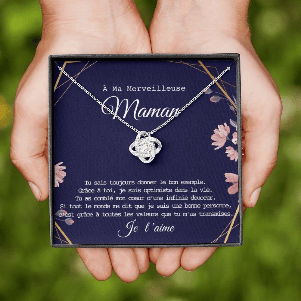 ONEMOM • Collier Déclaration Maman Noeud d'Amour - Lehnaa