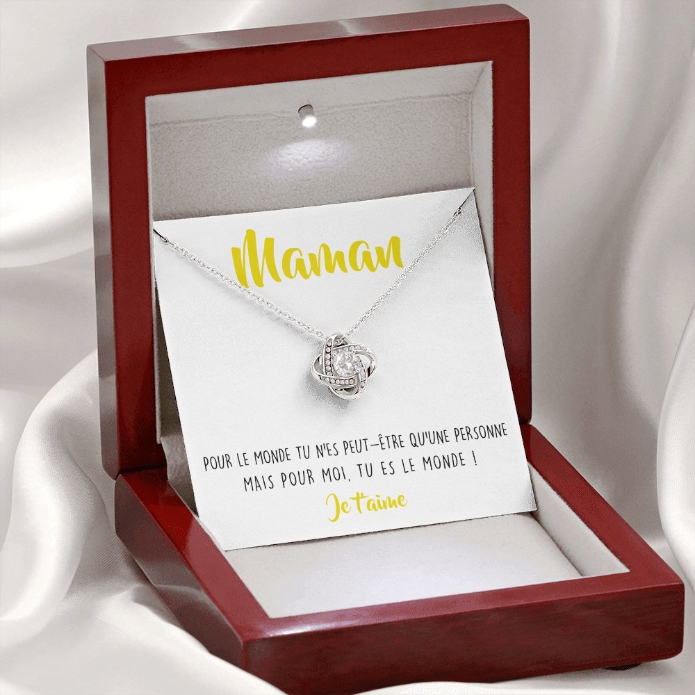 ONEMOM • Collier Déclaration Maman Noeud d'Amour - Lehnaa