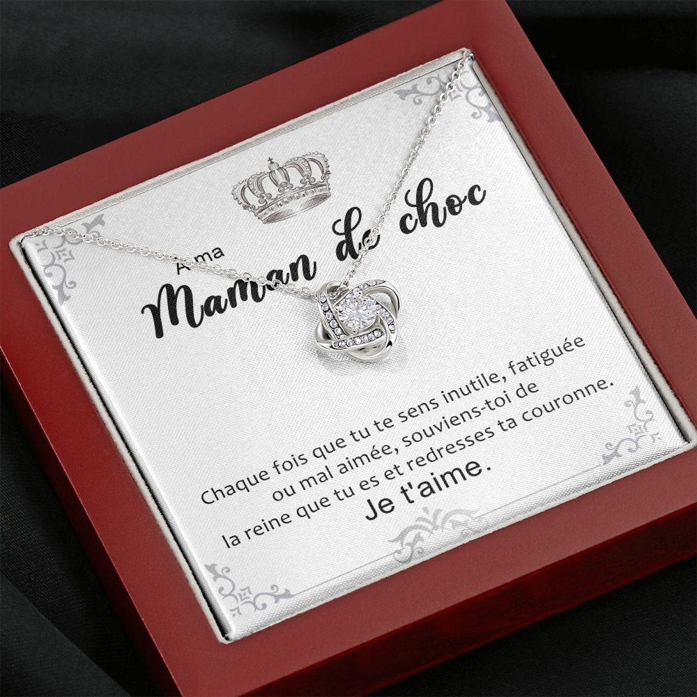 ONEMOM • Collier Déclaration Maman Noeud d'Amour - Lehnaa