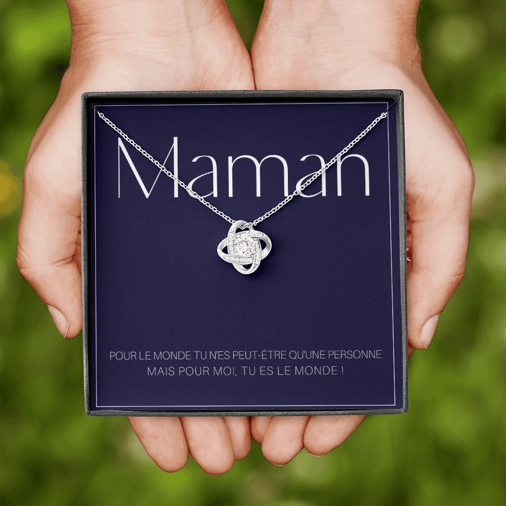 ONEMOM • Collier Déclaration Maman Noeud d'Amour - Lehnaa