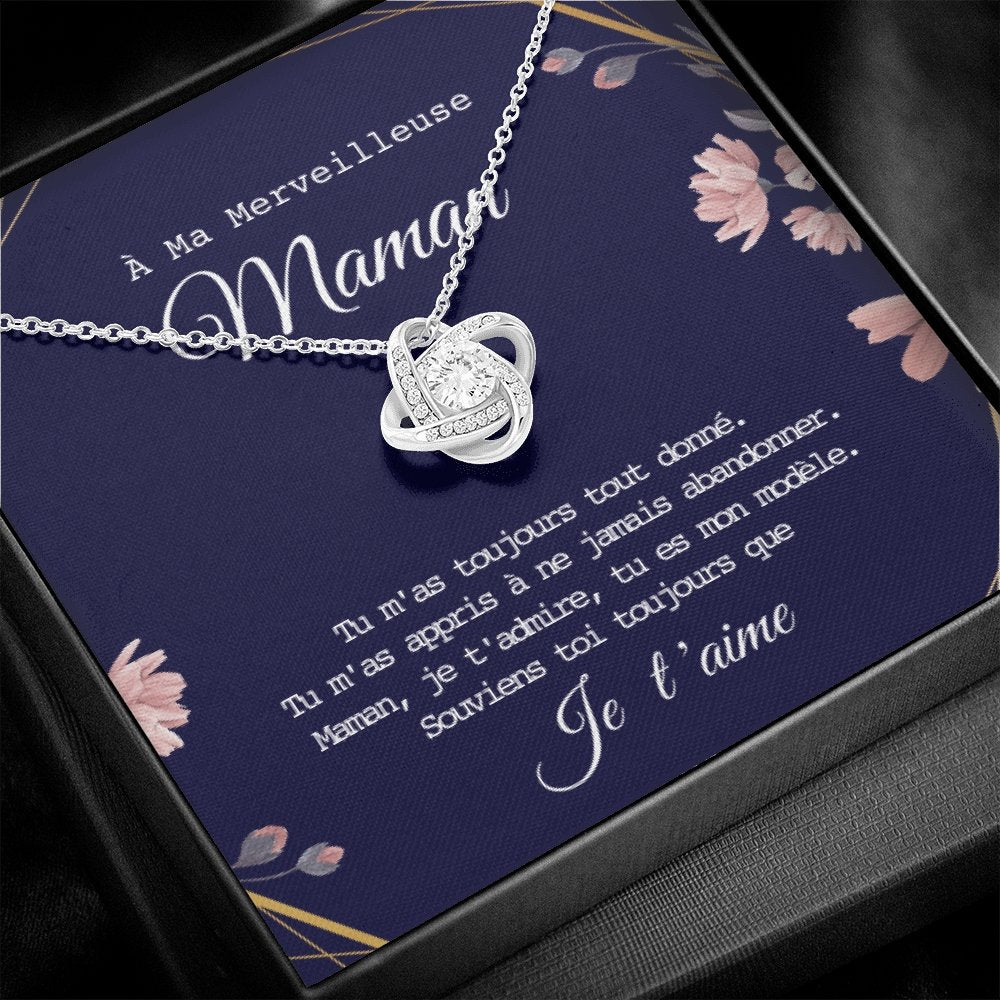 ONEMOM • Collier Déclaration Maman Noeud d'Amour - Lehnaa