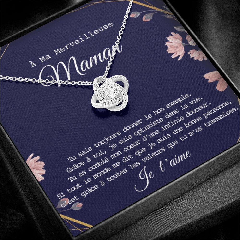 ONEMOM • Collier Déclaration Maman Noeud d'Amour - Lehnaa