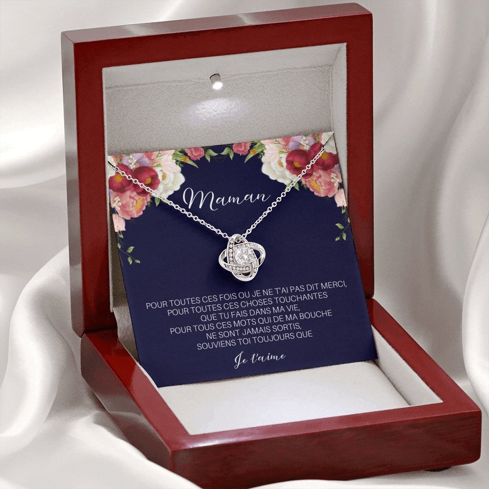 ONEMOM • Collier Déclaration Maman Noeud d'Amour - Lehnaa