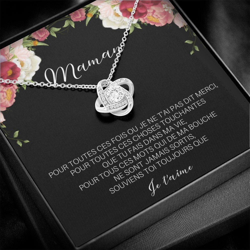 ONEMOM • Collier Déclaration Maman Noeud d'Amour - Lehnaa