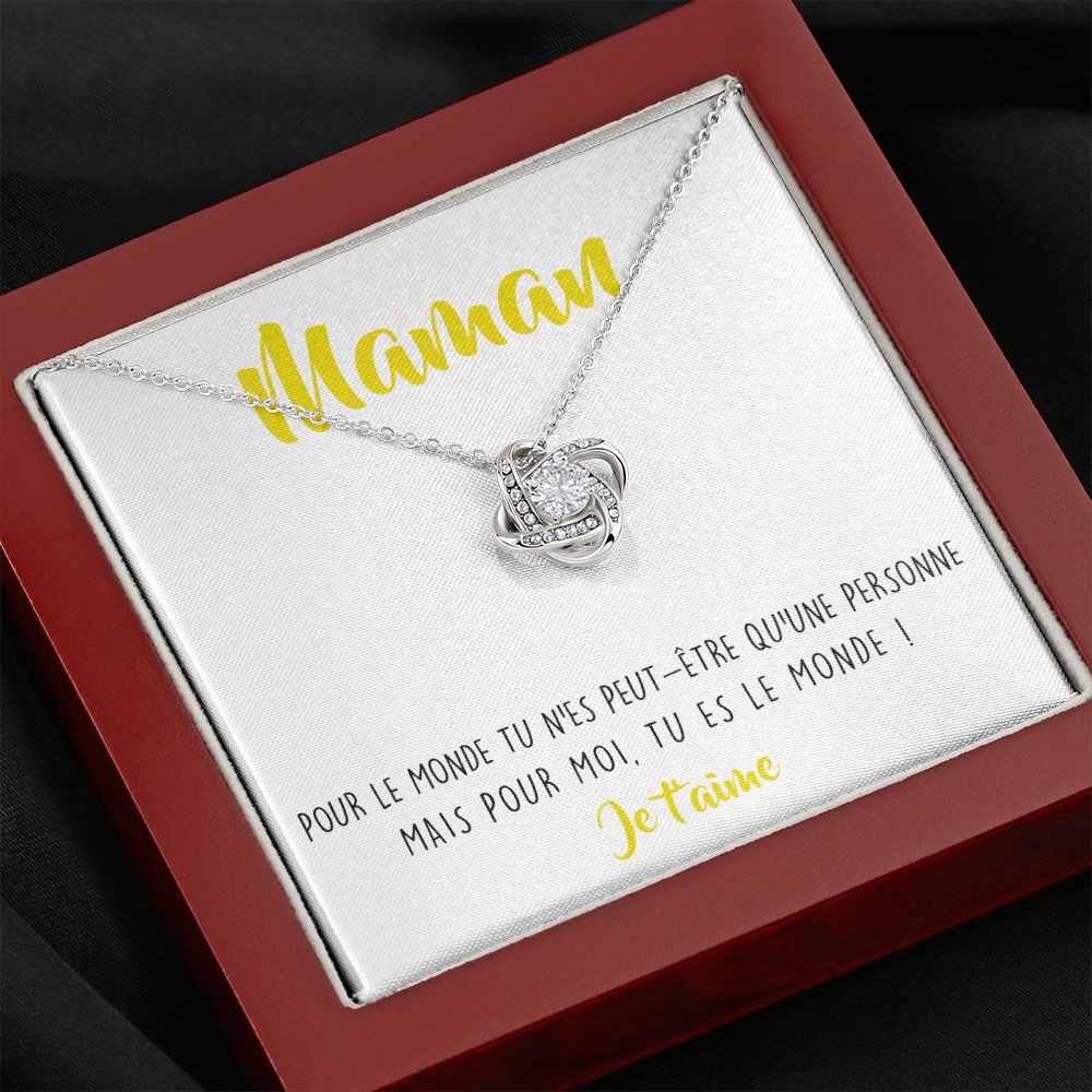 ONEMOM • Collier Déclaration Maman Noeud d'Amour - Lehnaa