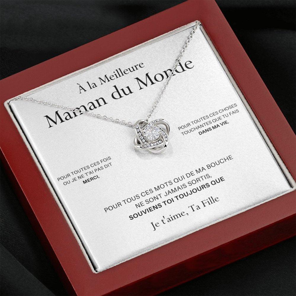 ONEMOM • Collier Déclaration Maman Noeud d'Amour Version Femme - Lehnaa