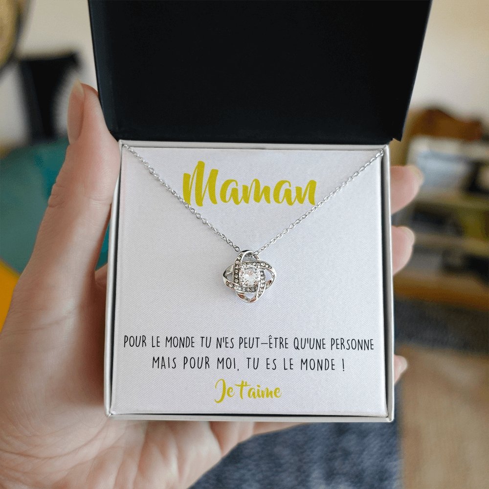 ONEMOM • Collier Déclaration Maman Noeud d'Amour - Lehnaa
