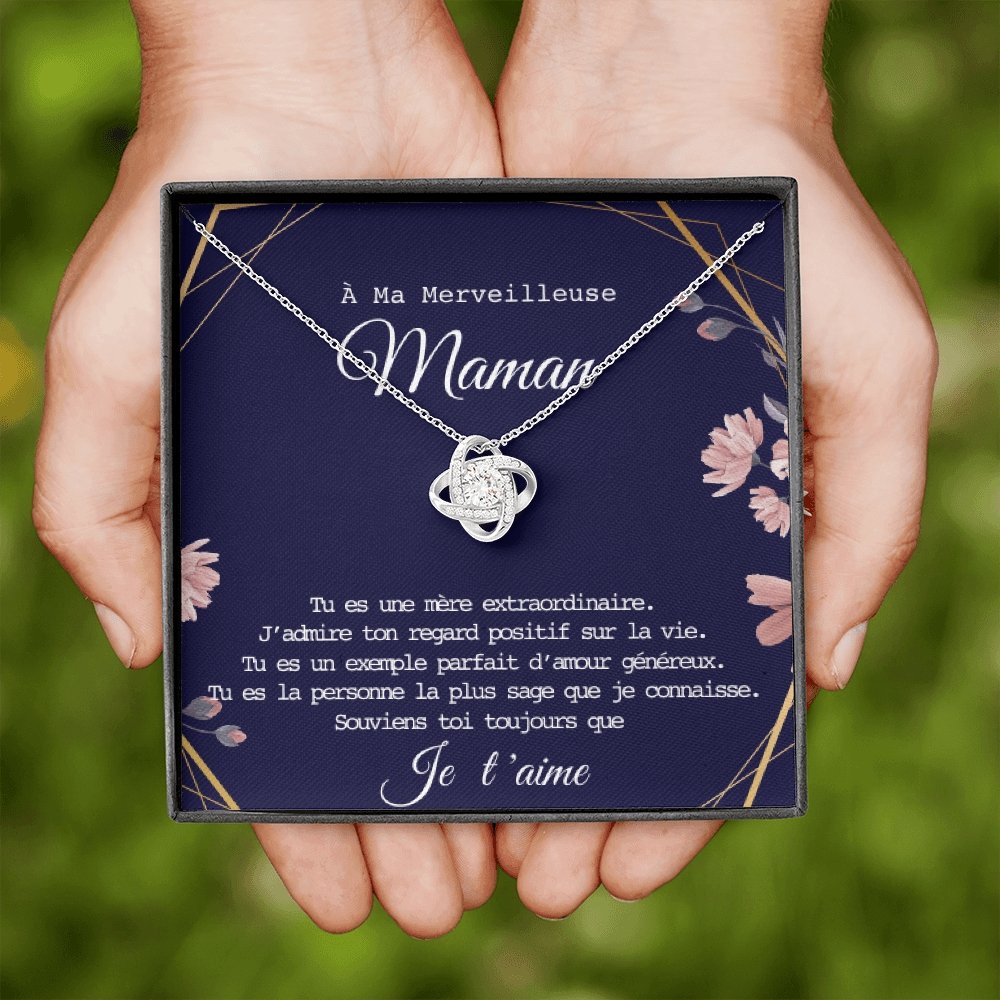 ONEMOM • Collier Déclaration Maman Noeud d'Amour - Lehnaa