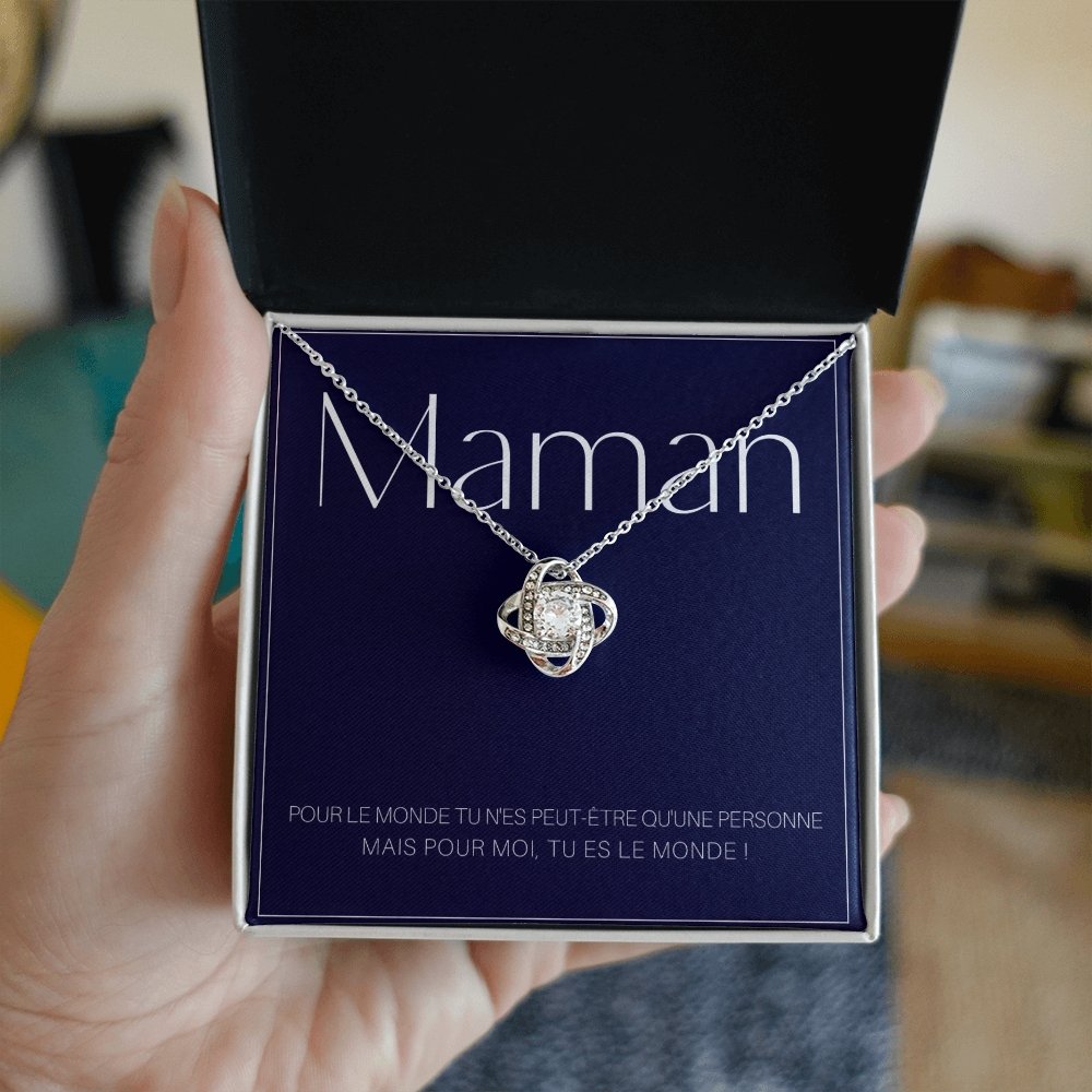 ONEMOM • Collier Déclaration Maman Noeud d'Amour - Lehnaa