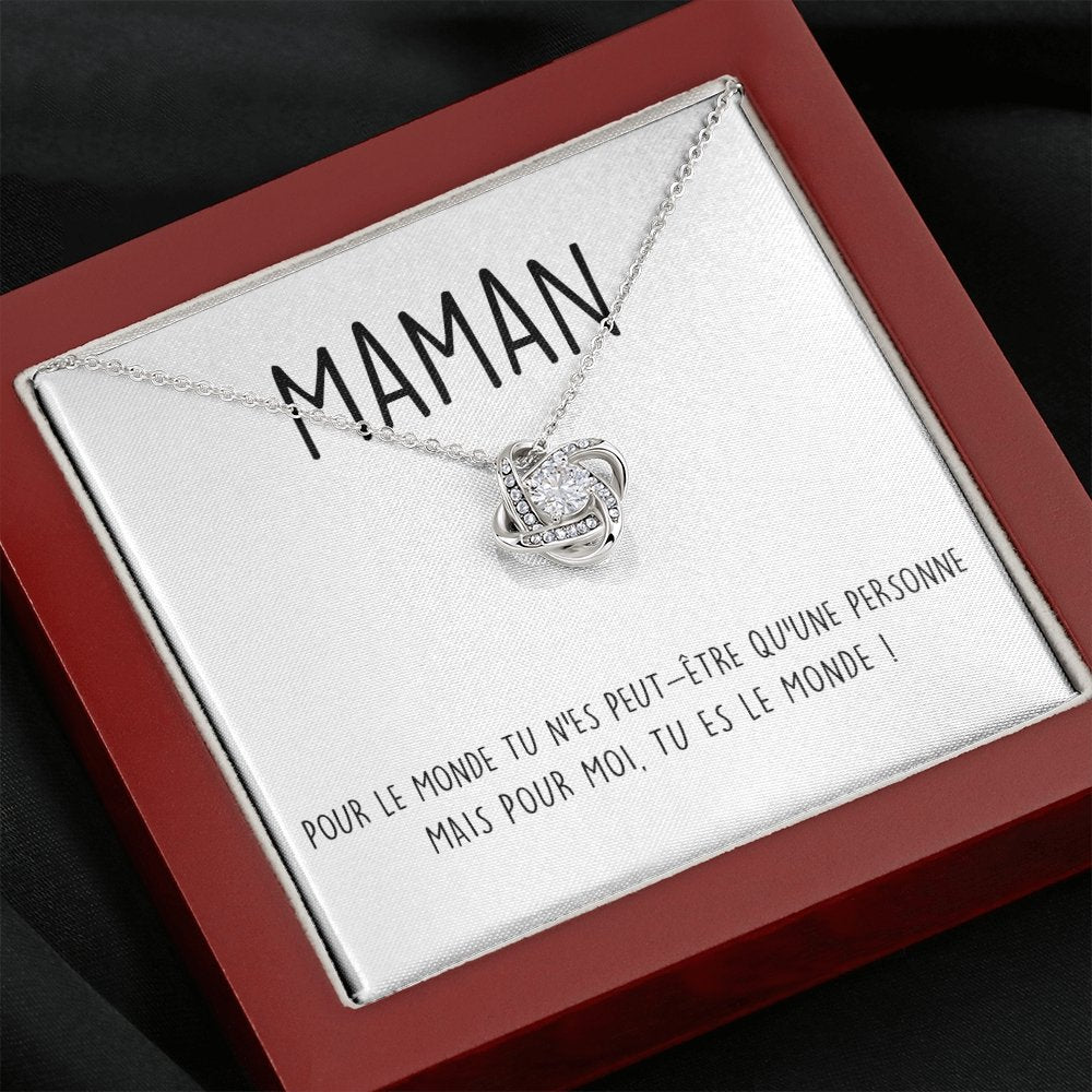 ONEMOM • Collier Déclaration Maman Noeud d'Amour - Lehnaa