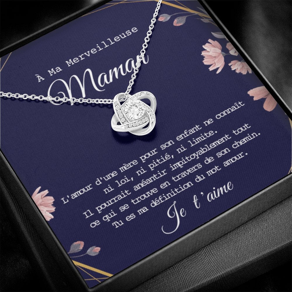 ONEMOM • Collier Déclaration Maman Noeud d'Amour - Lehnaa