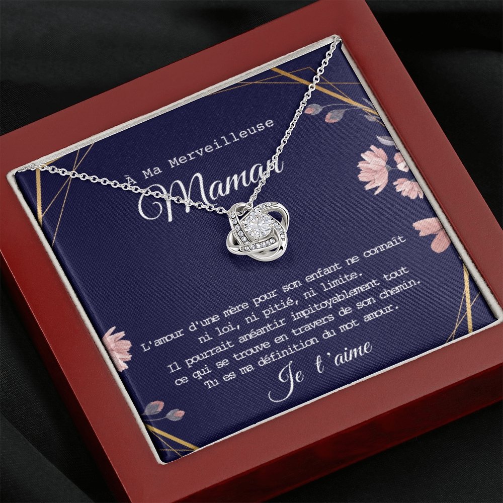 ONEMOM • Collier Déclaration Maman Noeud d'Amour - Lehnaa