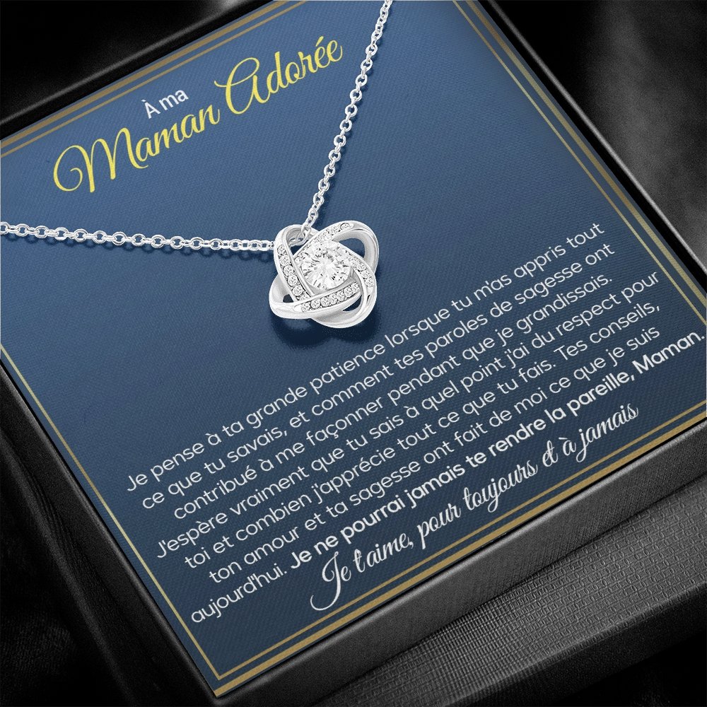 ONEMOM • Collier Déclaration Maman Noeud d'Amour - Lehnaa