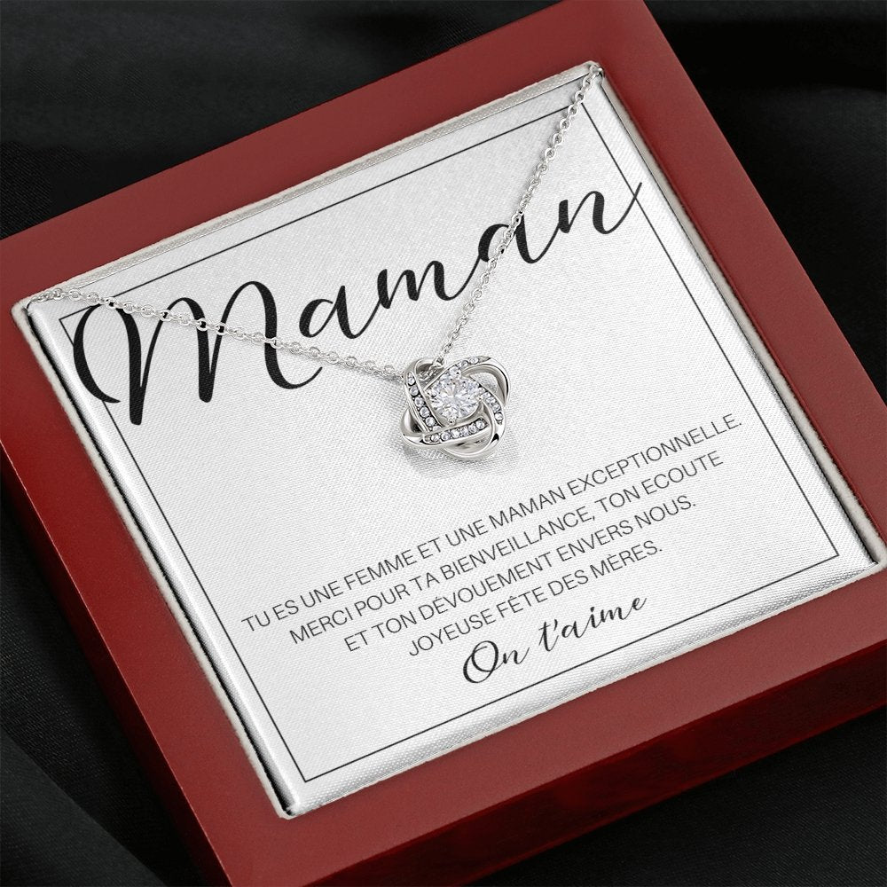 ONEMOM • Collier Déclaration Maman Noeud d'Amour - Lehnaa