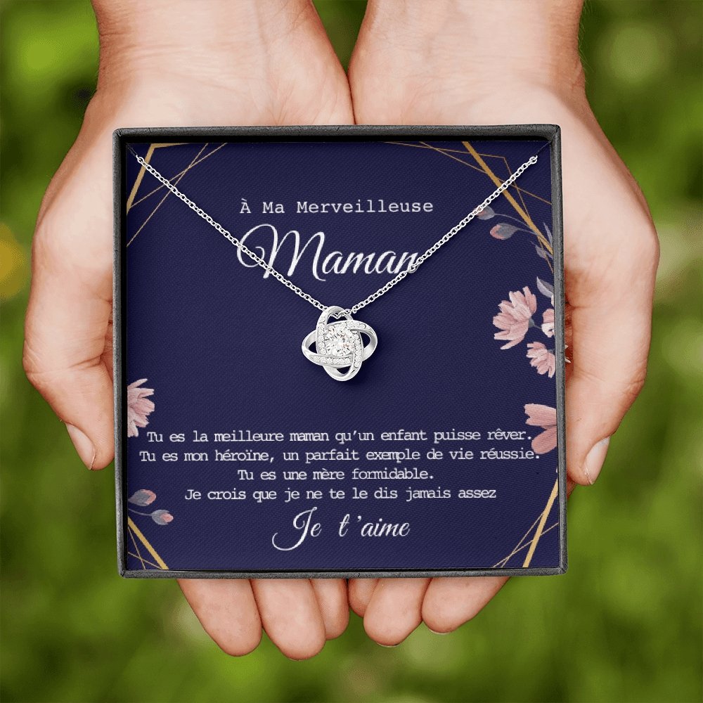 ONEMOM • Collier Déclaration Maman Noeud d'Amour - Lehnaa