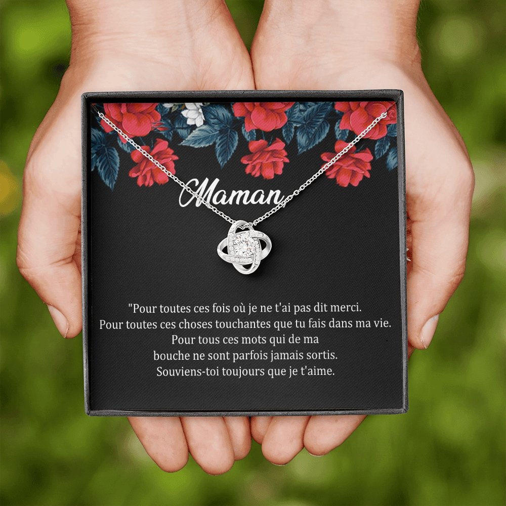 ONEMOM • Collier Maman • Meilleure maman du monde Noeud d'Amour - Lehnaa