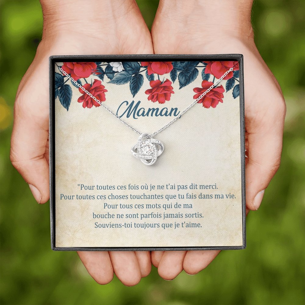 ONEMOM • Collier Maman • Meilleure maman du monde Noeud d'Amour - Lehnaa