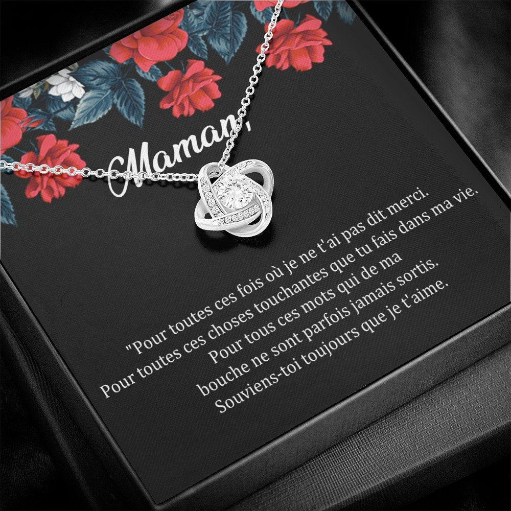 ONEMOM • Collier Maman • Meilleure maman du monde Noeud d'Amour - Lehnaa