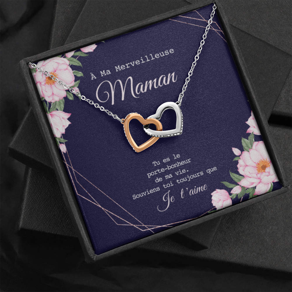 ONEMOM • Collier Déclaration Maman Double Cœur - Lehnaa