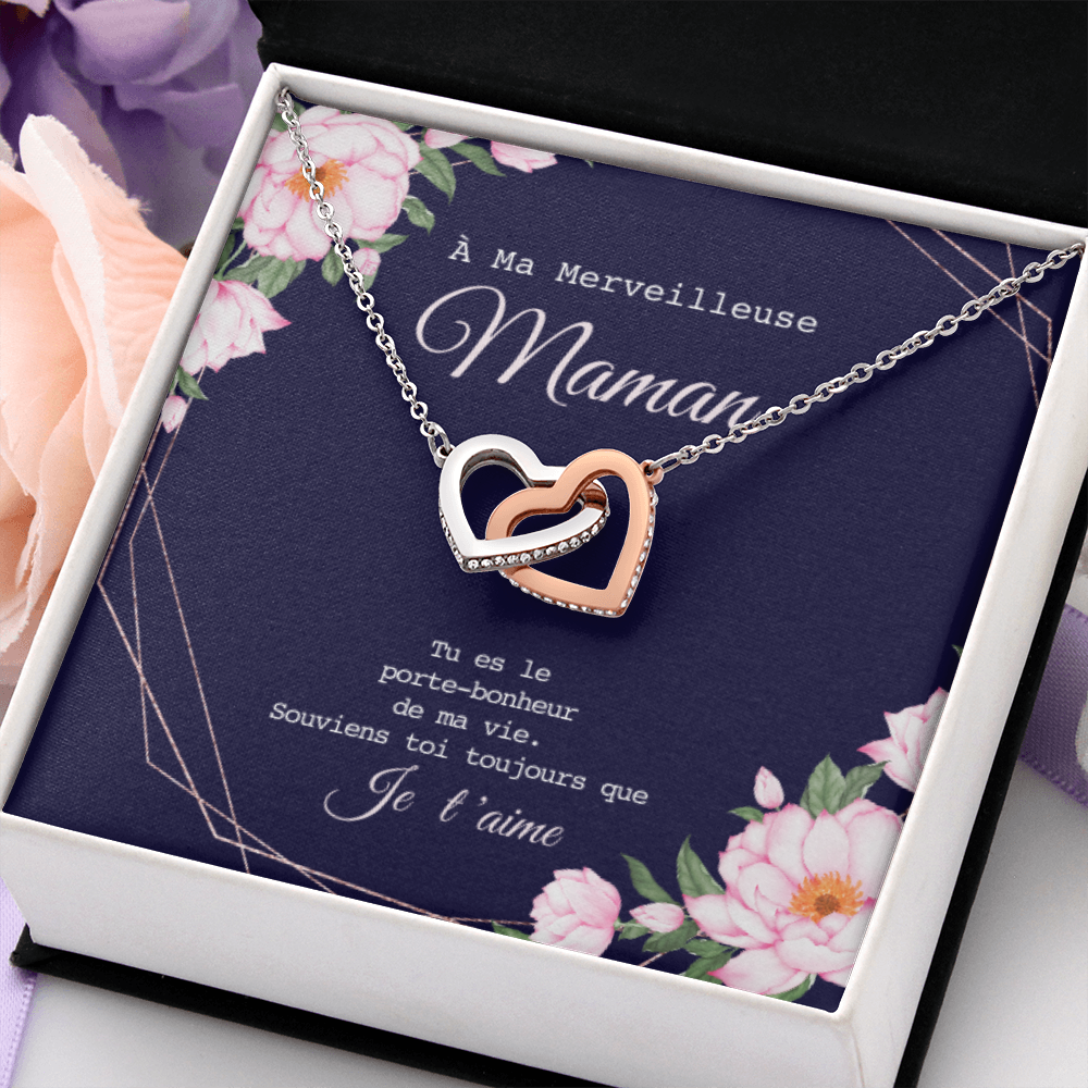 ONEMOM • Collier Déclaration Maman Double Cœur - Lehnaa