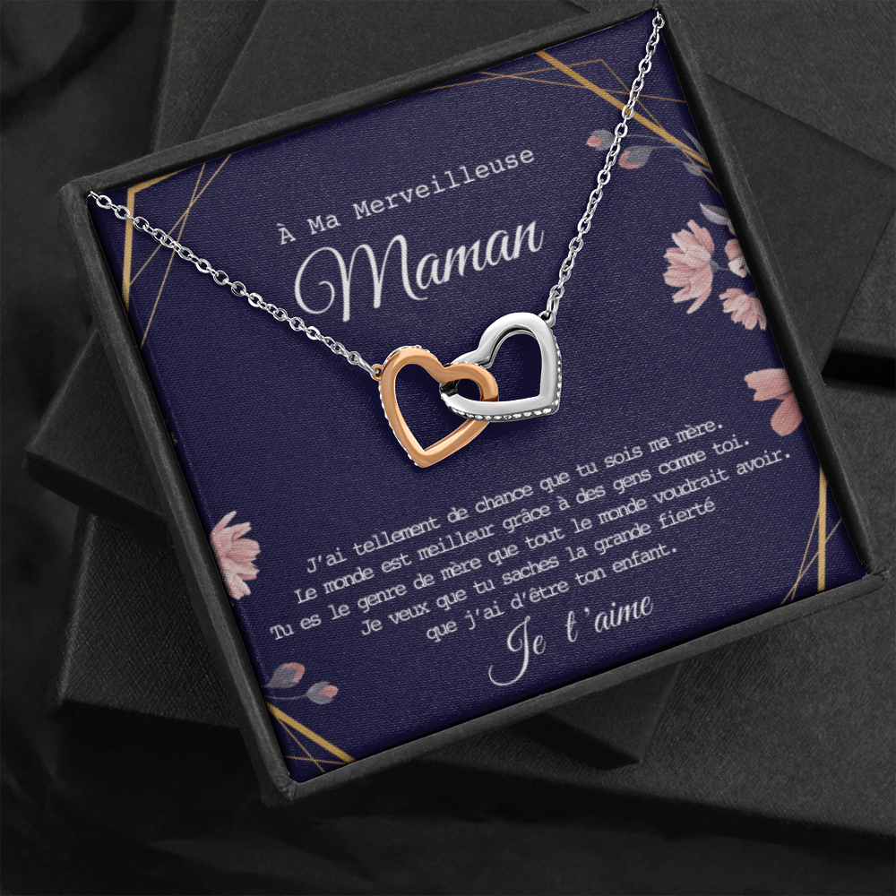 ONEMOM • Collier Déclaration Maman Double Cœur - Lehnaa